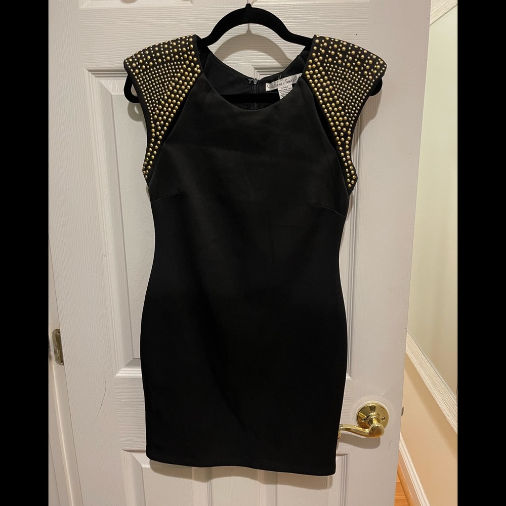 Beautiful black dress with gold studs